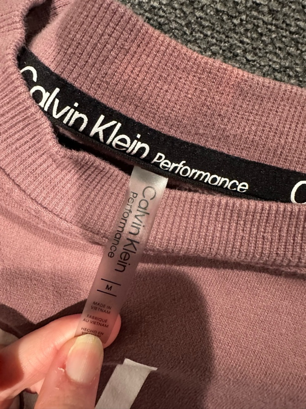 Calvin Klein Mauve Performance Logo Sweatshirt - Picture 4 of 5